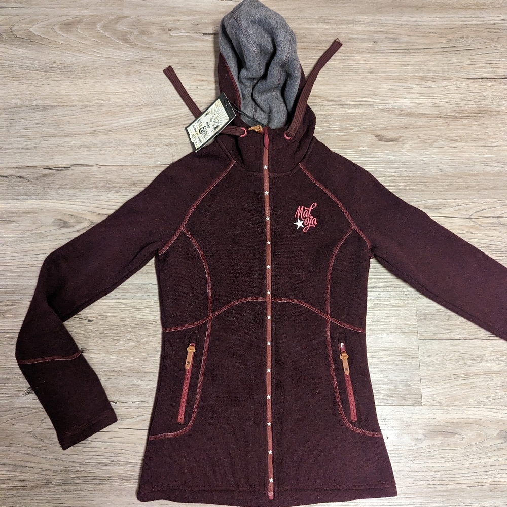 NWT Maloja 100% Merino wool full-zip hoodie, xs